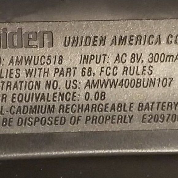 Uniden dect 6.0 digital answering machine base unit with power supply dect1480 - Picture 7 of 9